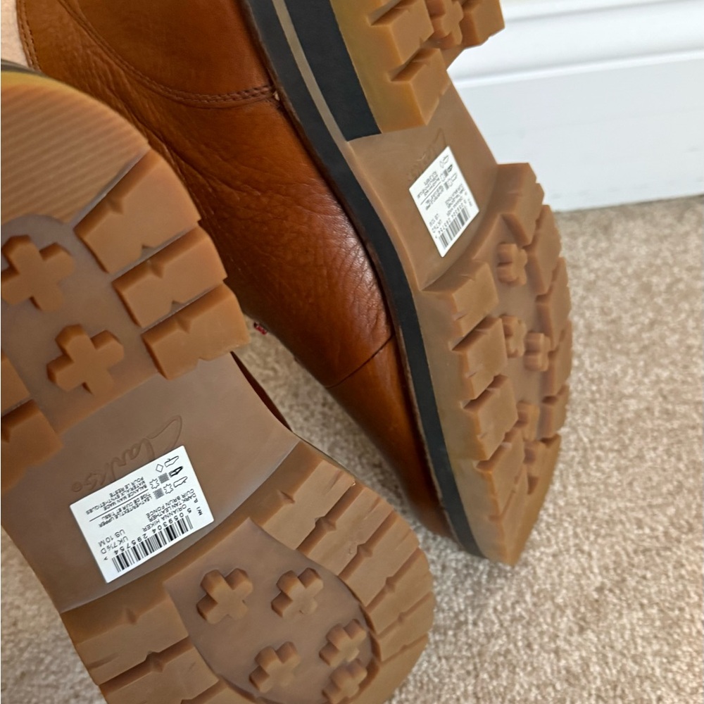 CLARKS Dark Tan Orianna Leather Hiker Boots - Picture 9 of 10